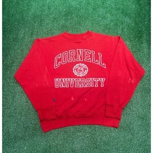 Vintage Jansport Cornell University Sweatshirt Red Mens Large Made in USA 3362